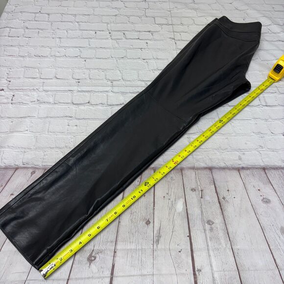 Vintage Cache Women 100% Leather Pants Size 4 Straight Leg Y2K 90s C042 -15 - Picture 6 of 16